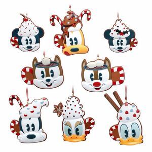 Mickey Mouse & Friends Holiday Treat Hot Cocoa Ornament Set 8-pc NEW Disney XMAS